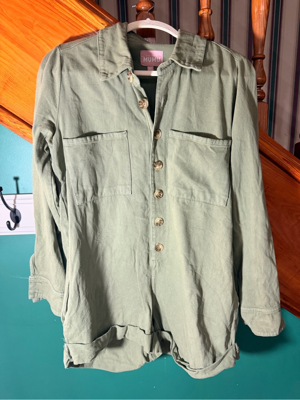 Show Me Your MuMu Olive Green Utility Romper